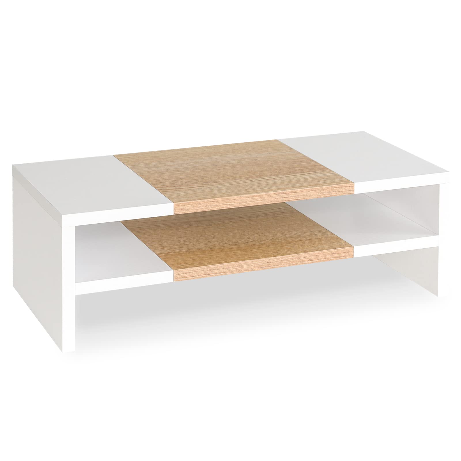 TEAMIX 2 Tiers Desktop Monitor Stand Riser 20 Inch Printer Stand with ...