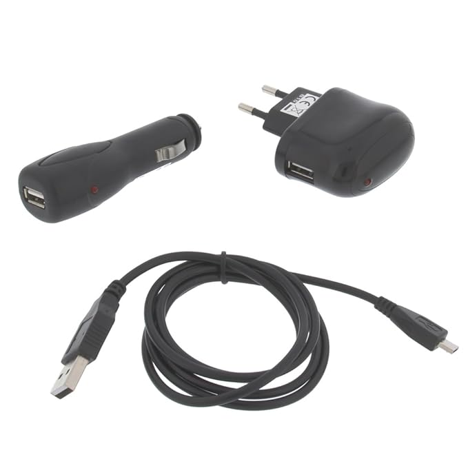foto-kontor Set KFZ Ladekabel Datenkabel Netzteil für Doogee Valencia 2 Y100 Pro HomTom HT7 Y300 F5 X5 X5 Max X6 HomTom HT3