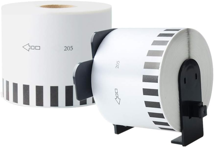 Aomya 2 Pack DK-2205 BRO Compatible Label Paper Roll 2-3/7"x100' Continuous White Labels with 1 Reusable Cartridges use for QL-700 QL570 QL710W QL800 QL810W QL1060N QL720NW QL550 : Office Products