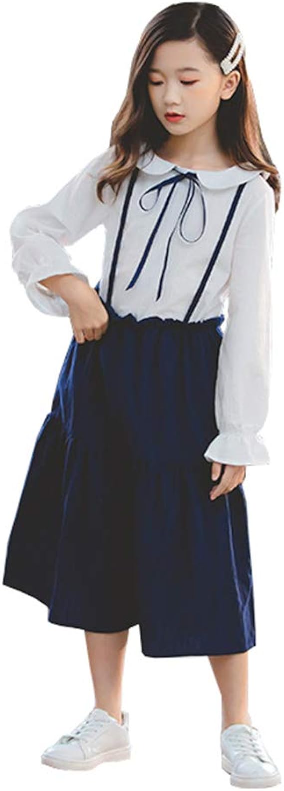 Amazon Jktown 女の子 女性 スカート セットアップ ２点セット 長袖 シャツ ロング スカート ドレス イギリス風 カジュアル トラベル 学院風 おしゃれ シンプル 春夏秋 スカート 通販