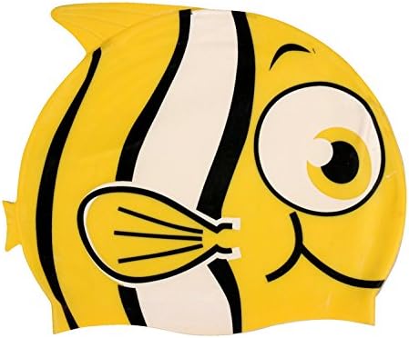Animal Design for Kids Silicone Swim Cap Animal Shaped - Aged 2-6 for your Boys and Girls (Yellow)