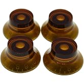 Dopro 4pcs USA(Imperial) LP Guitar Bell Knobs 24 Fine Splines Top Hat Knobs for USA Les Paul with CTS Pots Amber