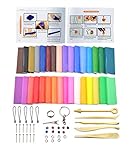 Polymer Clay, 32 Blocks Colored Oven Bake Modelling Clay, iFergoo DIY Colored Clay Kit with Modeling Tools, Tutorials and Accessories, 1.73lb