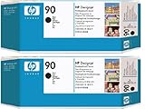 (2-PACK) OEM HP 90 Black Printhead and Printhead Cleaner, P/N: C5054A