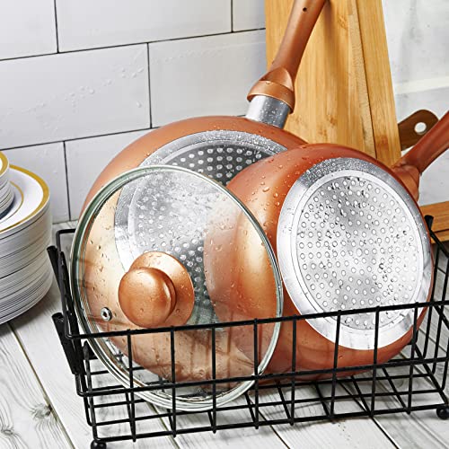 Pots and Pans Set, Nonstick Cookware Set with Ceramic Coating, Copper Pots and Pans set, 11 Piece Cookware with Kitchen Utensils, Gas/Induction Compatible