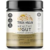 TERRA ORIGIN Healthy Gut Powder (Honey Lemon) | 30-Servings with L-Glutamine, Zinc, Glucosamine, Slippery Elm Bark and More!