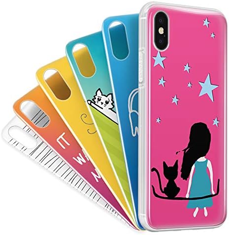 MyPopins™ iPhone X Bundle includes 1 Transparent Soft TPU Phone Case + 6 Swappable Backplates - 5 Vinyl Popins and 1 DIY Cardboard Popin (#KITTIES)