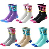 Sherry007 Unisex 6PK Donuts Cotton Long Socks Fashion Hiphop Skateboard Sport Crew High Socks, Assorted Colors, US Shoe Size 6-12