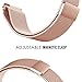 Cbin Quick Release Bracelet - Choice of Color and Width 14mm / 16mm / 18mm / 20mm / 22mm / 24mm Stainless Steel Fully Magnetic Closure Milanese Watch Bands for Men and Women (16mm /, Rose gold)