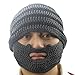 eYourlife2012 Unisex Winter Crochet Beard Beanie Mustache Mask Face Ski Hat Cap Dark Gray