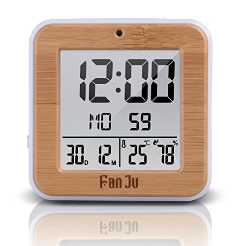 FanJu FJ3533 Digital Alarm Clock Battery Operated with Dual Alarm/Auto Night Light/Indoor Temperature and Humidity/Snooze and Date for Home - Thumbnail 6