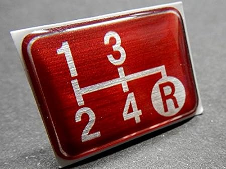 Amazon Tuningfan シフトパターン エンブレム レッド 4速mt車用 旧車 サニトラ ローバーミニ 赤 Spe R401 シフトノブ 車 バイク