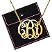 18k Yellow or Rose Gold Plated Silver Fancy Monogram Necklace - Custom Made Pendant with any Initials