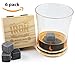 Iron Products Whiskey Stones For Whiskey, Bourbon, Scotch, And Wine - The Perfect Mother or Fathers Day Gift - Set Of 6 Stones Packaged In Wooden Gift Box And Velvet Bag Included.