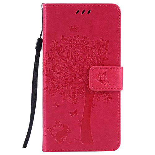 LG G3 Case,Best Share Embossing Fashion Floral Countryside Pattern PU Leather Flip Stand Case Wallet Design Card Slot Kickstand Feature With Hand Strap Cover For LG G3 VS985 D850 D851 4G LT,Rose