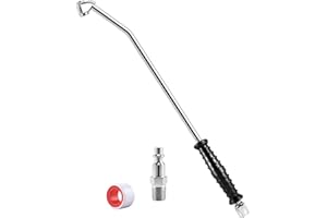 GODESON 13.5-Inch Dual Head Air Chuck with 15° Angle, 1/4" NPT Air Chucks for Tires with Quick Plug,air Compressor attachment