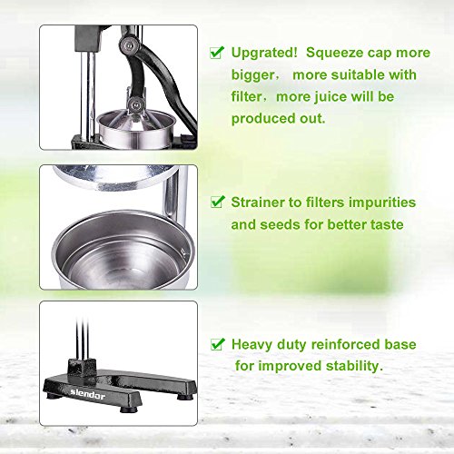 image for Slendor Commercial Citrus Juicer Orange Manual Juice Squeezer Heavy Du