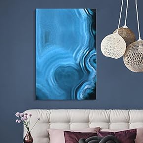 Canvas Wall Art - Blue Agate Pattern - Giclee Print Gallery Wrap Modern Home Art Ready to Hang - 12x18 inches