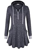 Vivilli Women's Long Sleeve Zip Up Hoodies Sweatshirts Pullover Sports Tunic Blouse Tops