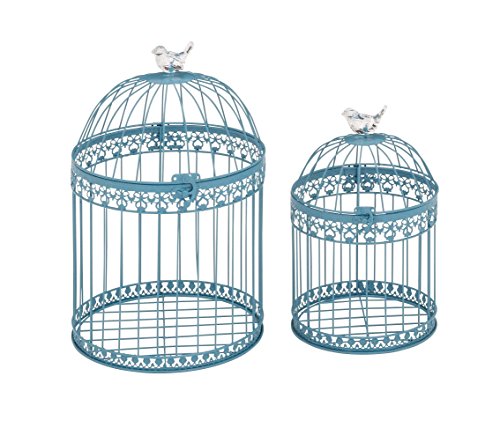 Benzara Attractive and Lovely Acrylic Bird Cages, Set of 2
