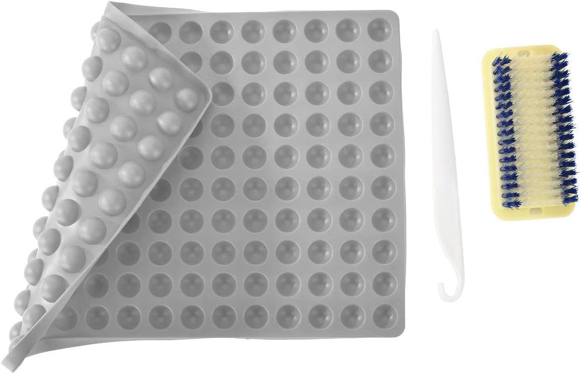 Non-Stick Silicone Baking Mats Sheet, 2cm Hemisphere Baking Mould for Dog Biscuits Treats/Puppy Cookies, Silicon Chocolate Candy Mold, Fat Reducing Cooking Mat, Reusable Bakeware, BPA Free (Grey)