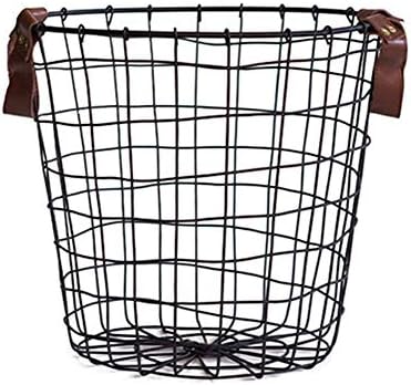 kelihood Laundry Basket iron frame Practical Shelf Basket Made of Metal Storage Extra Large Woven Basket Nursery with Handles for Nursery Kid's Room Storage Kids Toys Collection