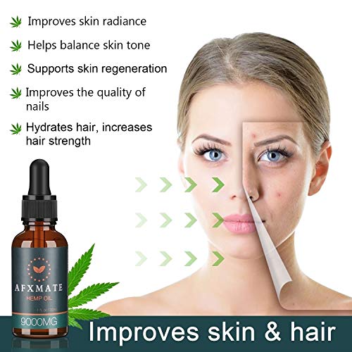 (2-Pack) Hemp Oil for Pain & Anxiety Relief - 9000MG of Organic Hemp Extract - 100% Natural Hemp Drops, Rich in Vitamin & Omega, Helps with Sleep, Skin & Hair, Improve Health