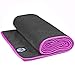 Youphoria Yoga Microfiber Non-Slip Towel - Hot Yoga Mat Towel for Enhanced Grip and Sweat Absorption - Gray with Pink Stitching