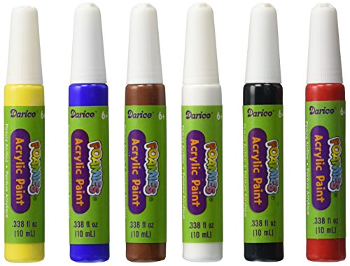 Darice 6Piece Foamie Primary Paint Colors Marker Set, 10Mm