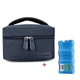 Breastmilk Cooler with Ice Pack Healthy Baby Daycare Set - Keep Food Warm or Cool for Go Out Lunch Bag-Large Capacity Storage for 6 Breastmilk Bottles in 5oz Bottle Tote Bags,Sapphire