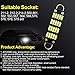 NAKOBO 561 Bulb 44mm Bright White Festoon LED Bulb, 20-SMD 4014 Rigid Loop 1.73