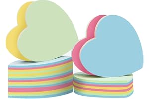 OSOPOLA Sticky Notes - 1000 Sheets Heart Mixed 4 Color Bulk Sale Sticky Memo Post Memo Note Tape Self Stick Notes for Office/School/Home