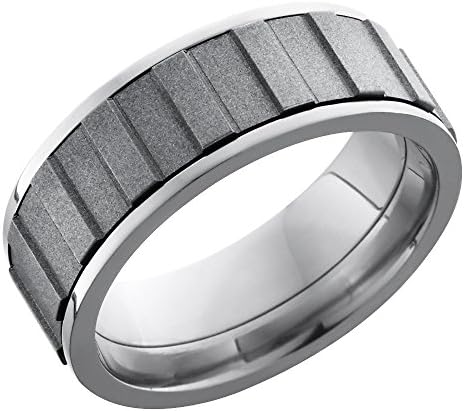 Lashbrook Titanium Gear Pattern 9mm Flat Spinner Band Ring - Size 6.5