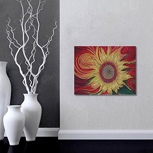 Diamond Painting Kits, Mosaic Making, 5D DIY Special Shaped Diamond Painting Sunflower Cross Stitch Embroidery