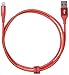 Amazon Basics Double Braided Nylon Lightning to USB Cable, Advanced Collection, MFi Certified Apple iPhone Charger, Red, 3 Foot