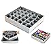 TOP-MAX Underwear Wardrobe Closet Drawer Organizer Bedroom Storage Organizer Box Divider Containers 30 Slots Compartments Adjustable Under Bed Cloth Organizer Unit for Socks Ties Hanky Belt Bra
