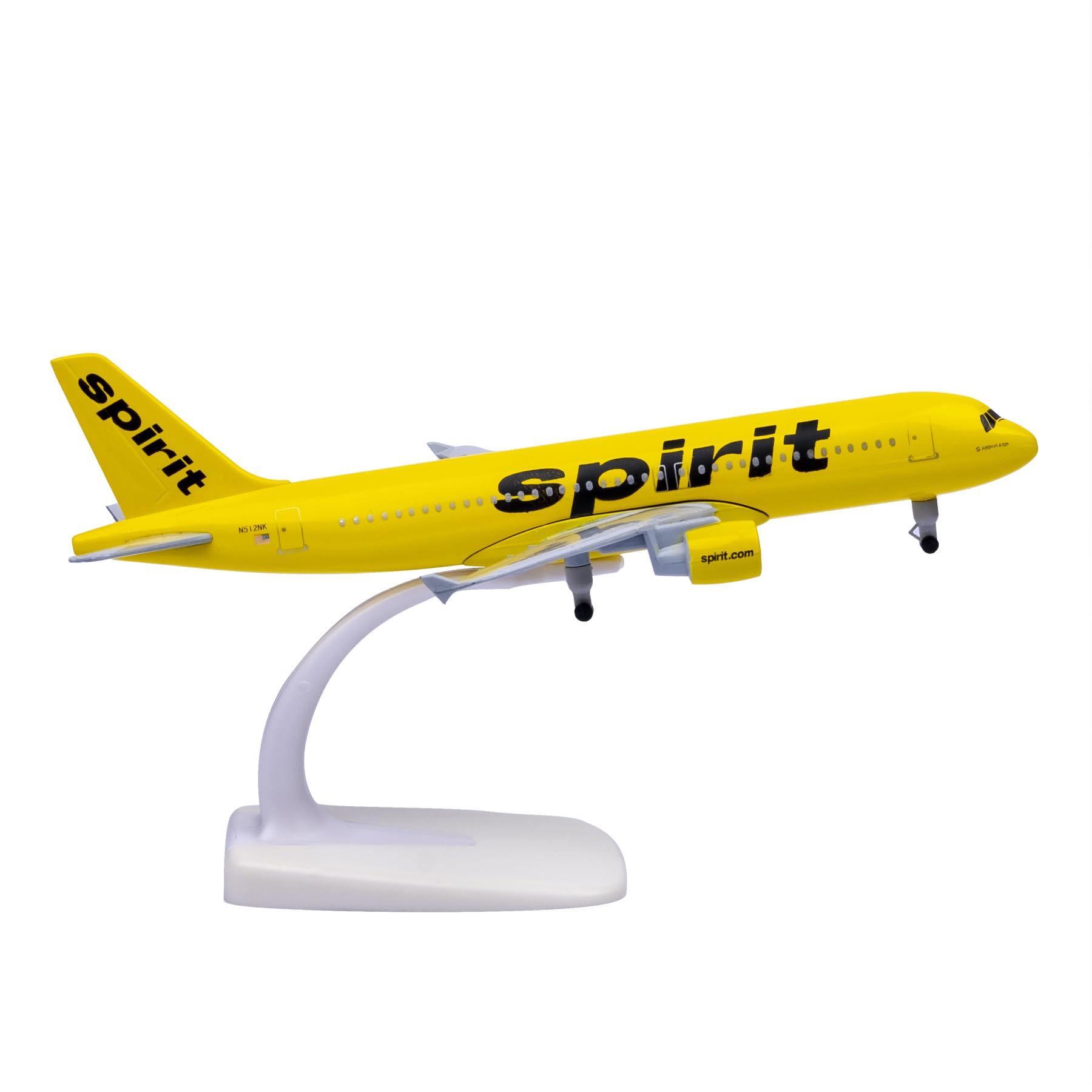 Bswath A320 Airplane 1:300 Scale Model - American Plane, Metal Alloy, Gift & Decoration (Spirit 320)