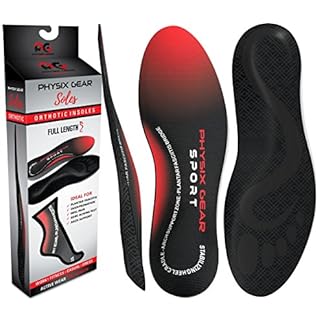 Physix Gear Sport Full Length Orthotic Inserts with Arch Support – Best Insoles for Plantar Fasciitis, Running, Flat Feet, Runner’s Knee, Shin Splints, and Achilles Tendinitis