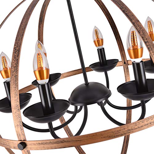 Beyonds Rustic Brass Chandelier Pendant Lighting - 2019 6 - Light E26 Industrial Vintage Style Simple Wrought Iron Chandelier Creative Loft Hanging Ceiling Lamp for Indoor Bar
