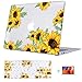 Lalumix A1369/A1466 MacBook Air 13 Inch Case (Older Version Release 2010-2017) Plastic Hard Shell With Keyboard Cover Screen Protector, Sunflower