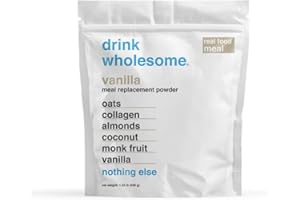 Drink Wholesome Vanilla Meal Replacement Powder | for Sensitive Stomachs | Gut Friendly | Additive & Dairy Free | No Artificial Sweeteners | No Bloating, Farts or Gas | No Constipation or Diarrhea