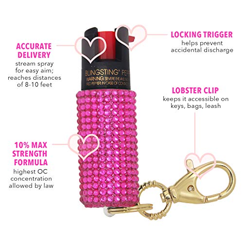BLINGSTING Pepper Spray & Stun Gun Combo Safety Set - Carry Two Powerful Self Defense Products for Women, Maximum Strength Formula with UV Marking Dye, Keychain Clasp AND 950,000 Volt Compact Stun Gun