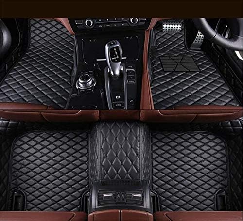cczuo Car Floor Mats Fit for Nissan Patrol Y61 1997-2010 Custom Fit Carpets Floor Liner All Weather Non-slip Waterproof Custom Made Artificial Leather black with red
