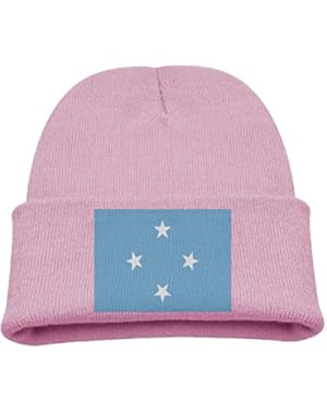 Flag Of Micronesia Kid's Hats Winter Funny Soft Knit Beanie Cap Children Unisex