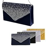Padoora Women Sparkling Rhinestone Satin Frosted Evening Bag Handbag Clutch Purse