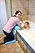 Life Upgrade Bath Kneeler in Blue - Padded Knee and Elbow Baby Bath Tub Cushion Mat with Pockets