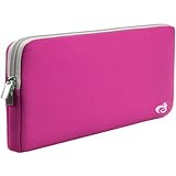 Masino&reg; Neoprene Apple Keyboard Sleeve Case Bag with Zipper for Apple Bluetooth Wireless Keyboard MC184LL/B and Anker Bluetooth Keyboard A7726111 Plus BATTOP Bluetooth Keyboard (Hot Pink Sleeve)