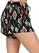 Simplicity Women Printed Elastic Drawstring Waistband Summer Shorts, Tribal Multi, L
