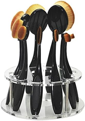 CINEEN Oval Makeup Brushes Holder 10 Holes Drying Rack Organizer Cosmetic Shelf Tool Acrylic Brush Organizer Beauty Care Holder Make up organizer