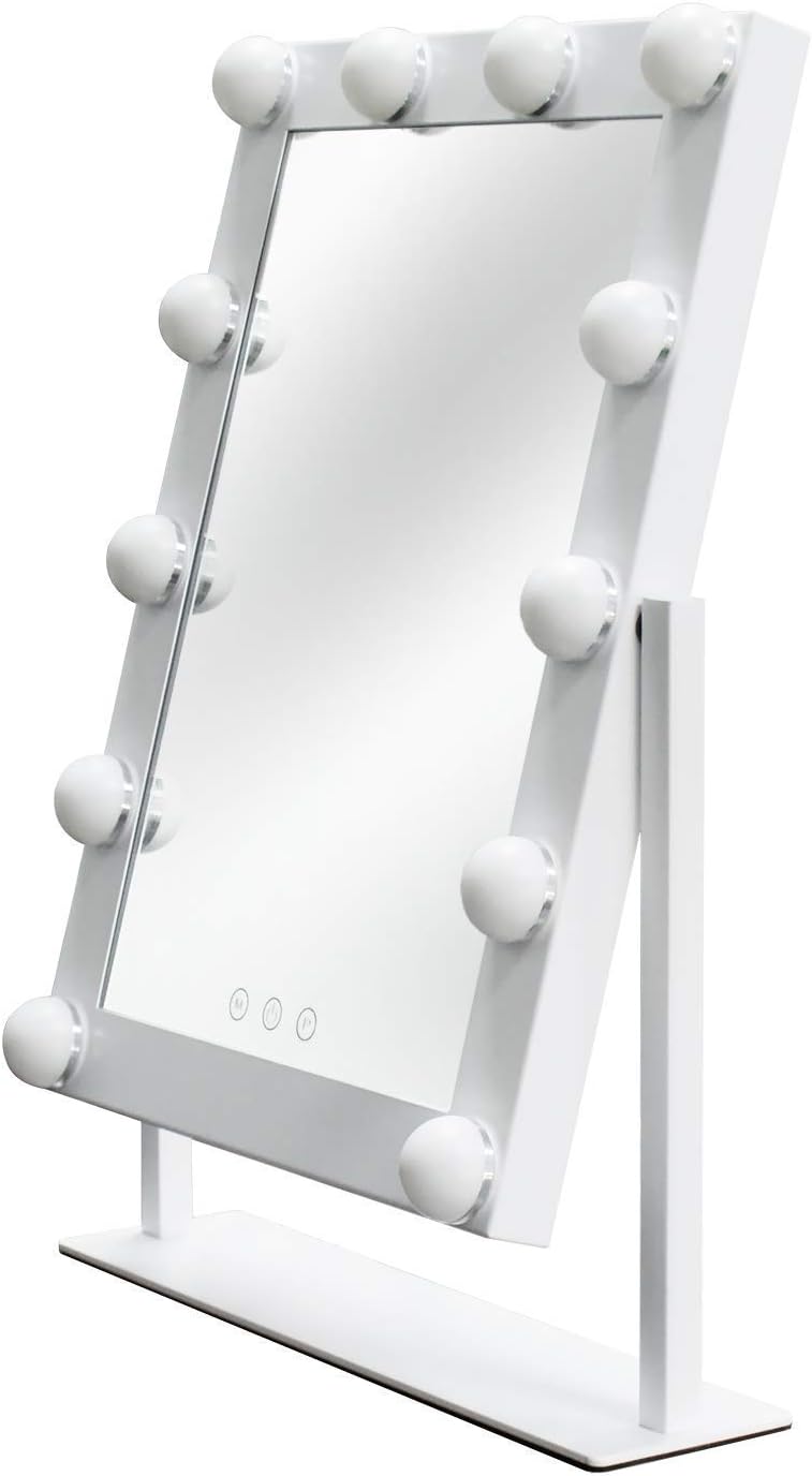 Velouer Luminescent Makeup Mirror with 12 dimmable Light Bulbs and Power Supply, Touch Control and 3 Color Modes, Best Gifts for Anniversary, Christma